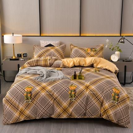 91家纺网 家纺一手货源 找家纺 源莱小清新ins风芦荟棉亲肤棉磨毛四件套植物羊绒直播时尚小熊