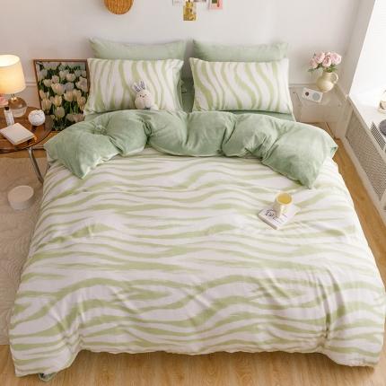 91家纺网 家纺一手货源 找家纺 （总）麦伦 2022新款棉加牛奶绒保暖四件套 小清新系列