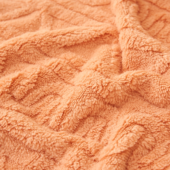91家纺网 家纺一手货源 找家纺 21度C 2023新款塔复绒+贝贝绒双层复合毯 C条纹-焦糖橙