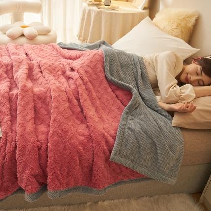 91家纺网 家纺一手货源 找家纺 （总）21度C 2023新款塔复绒+贝贝绒双层复合毯