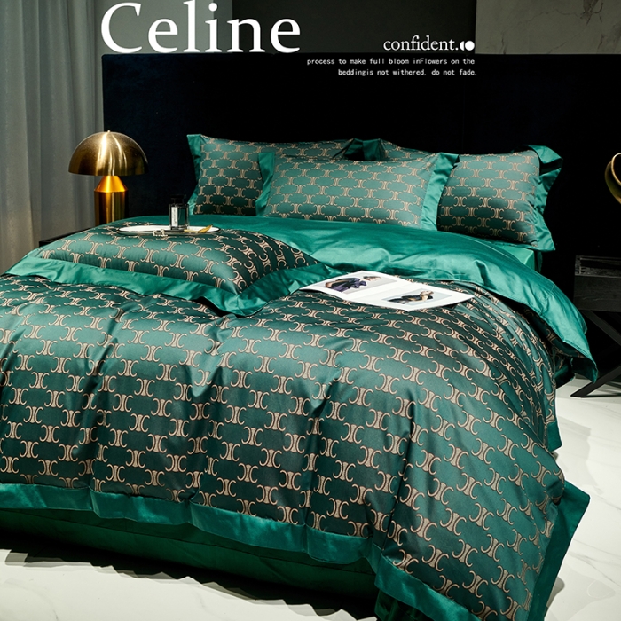 91家纺网 家纺一手货源 找家纺 总宅家居 奢华系列140支臻丝色织提花高定阿克苏长绒棉四件套