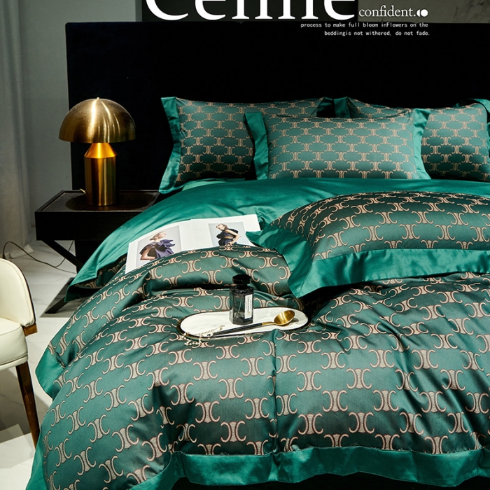 91家纺网 家纺一手货源 找家纺 总宅家居 奢华系列140支臻丝色织提花高定阿克苏长绒棉四件套