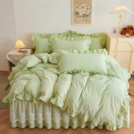 91家纺网 家纺一手货源 找家纺 （总）宜凡 2023新款四季款全棉夹棉床裙四件套