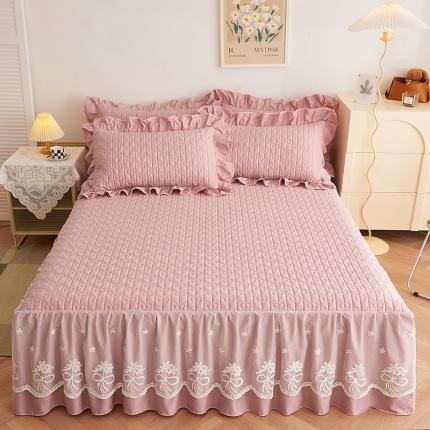 91家纺网 家纺一手货源 找家纺 （总）宜凡 2023新款四季款全棉夹棉床裙三件套