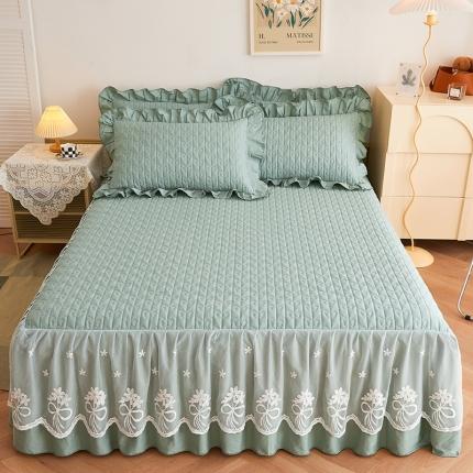 91家纺网 家纺一手货源 找家纺 （总）宜凡 2023新款四季款全棉夹棉床裙三件套