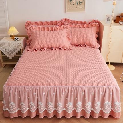 91家纺网 家纺一手货源 找家纺 （总）宜凡 2023新款四季款全棉夹棉床裙三件套