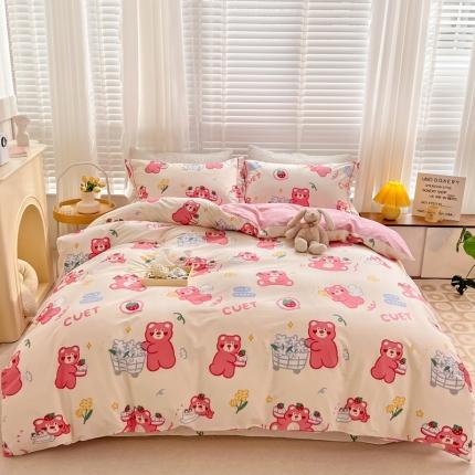 91家纺网 家纺一手货源 找家纺 （总）乐童 全棉网红直播爆款吊边＋一字绣工艺款四件套（三）