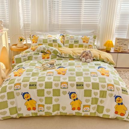 91家纺网 家纺一手货源 找家纺 （总）乐童 全棉网红直播爆款吊边＋一字绣工艺款四件套（三）