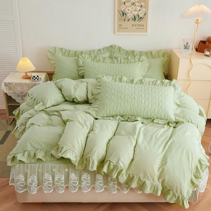 91家纺网 家纺一手货源 找家纺 （总）宜凡 2023新款四季款夹棉小清新床笠四件套