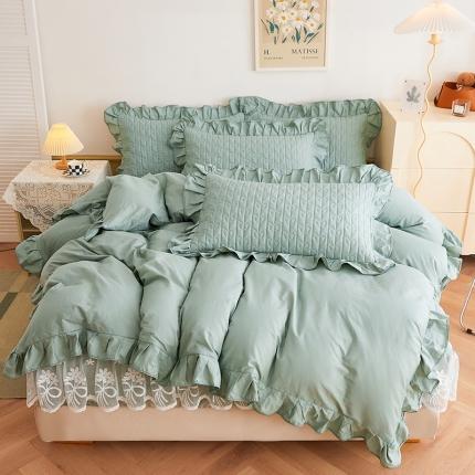 91家纺网 家纺一手货源 找家纺 （总）宜凡 2023新款四季款夹棉小清新床笠四件套