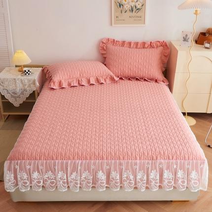 宜凡 2023新款四季款夹棉小清新床笠三件套 春禾集 脂粉