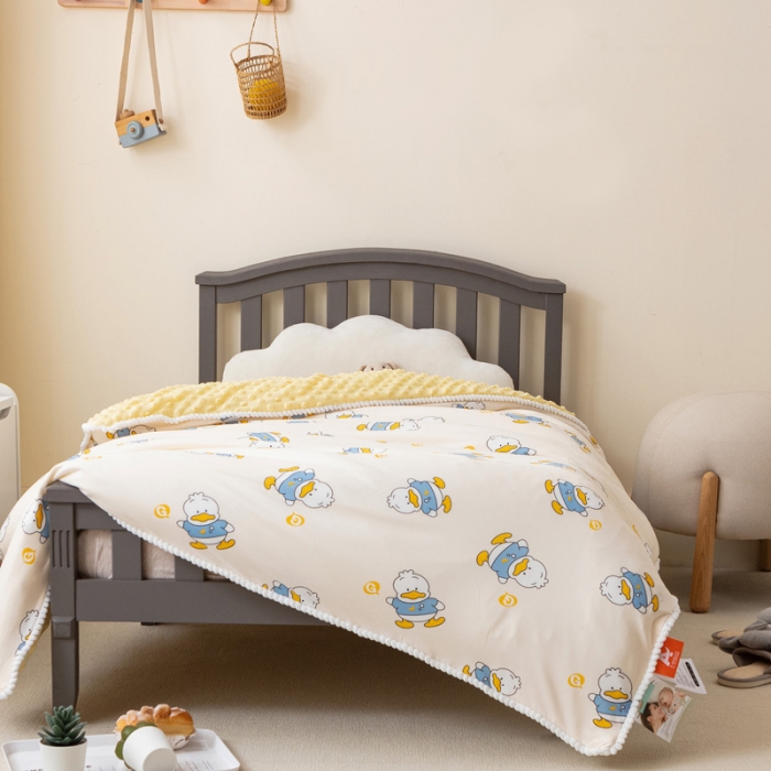 91家纺网 家纺一手货源 找家纺 喜多兔 2022新款小可爱豆豆被 加油鸭黄色