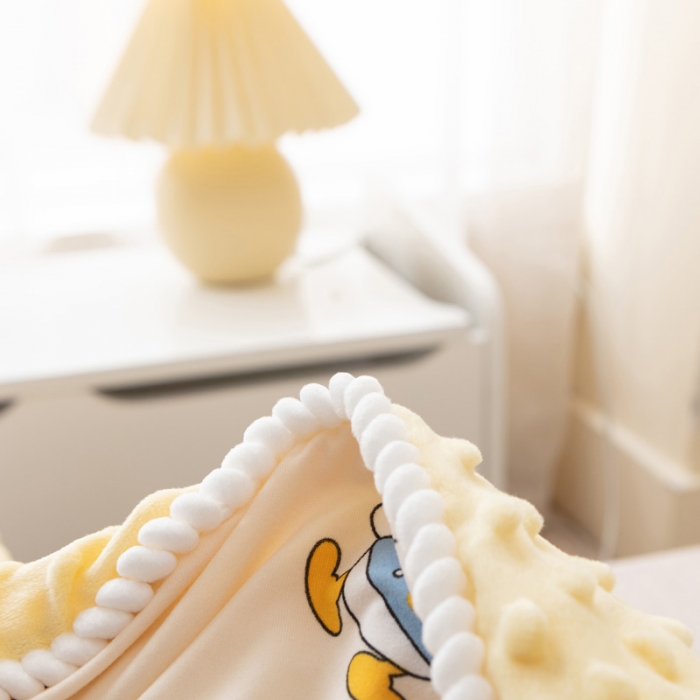 91家纺网 家纺一手货源 找家纺 喜多兔 2022新款小可爱豆豆被 加油鸭黄色