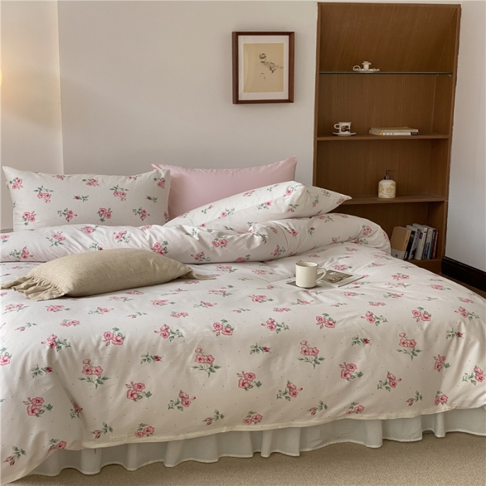 91家纺网 家纺一手货源 找家纺 棉眠 2022新款40支纯棉四件套复古花园 花涧