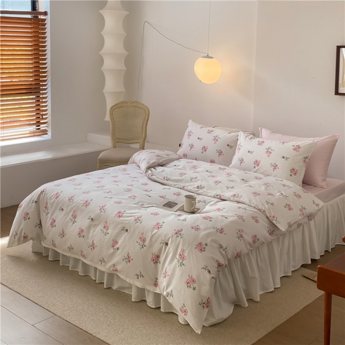 91家纺网 家纺一手货源 找家纺 棉眠 2022新款40支纯棉四件套复古花园 花涧