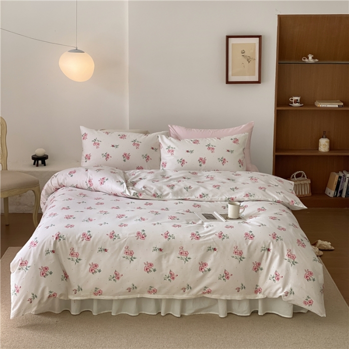 91家纺网 家纺一手货源 找家纺 棉眠 2022新款40支纯棉四件套复古花园 花涧