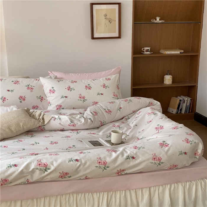 91家纺网 家纺一手货源 找家纺 棉眠 2022新款40支纯棉四件套复古花园 花涧