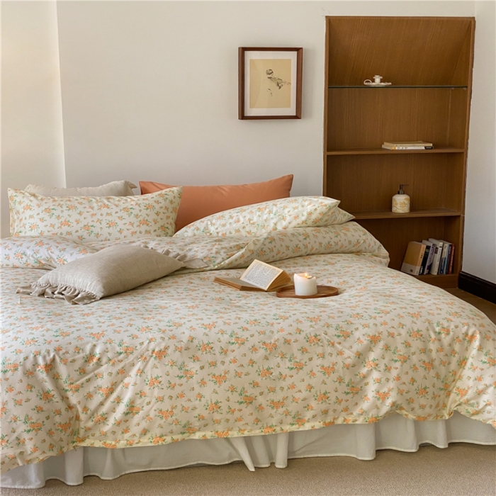 91家纺网 家纺一手货源 找家纺 棉眠 2022新款40支纯棉四件套复古花园 微光