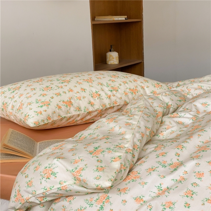 91家纺网 家纺一手货源 找家纺 棉眠 2022新款40支纯棉四件套复古花园 微光