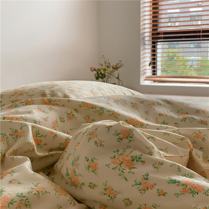 91家纺网 家纺一手货源 找家纺 棉眠 2022新款40支纯棉四件套复古花园 微光