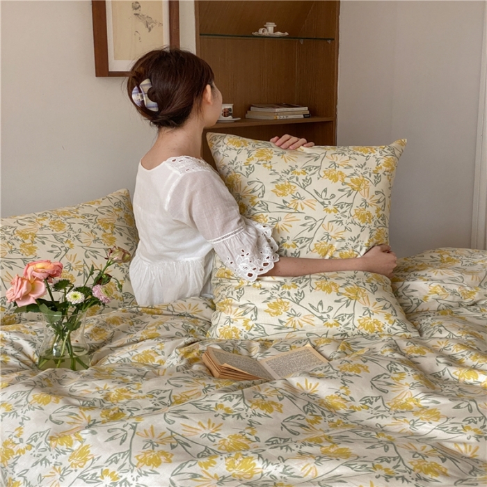 91家纺网 家纺一手货源 找家纺 棉眠 2022新款40支纯棉四件套复古花园 向往烟火