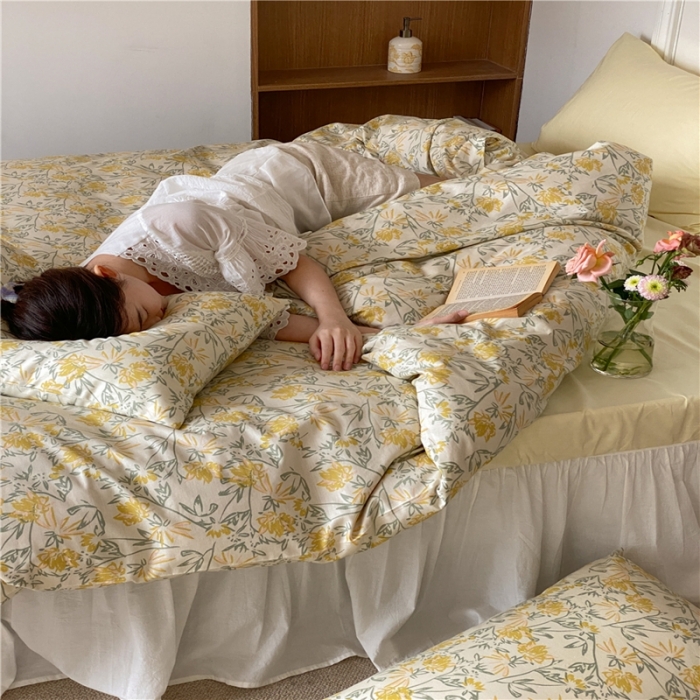 91家纺网 家纺一手货源 找家纺 棉眠 2022新款40支纯棉四件套复古花园 向往烟火