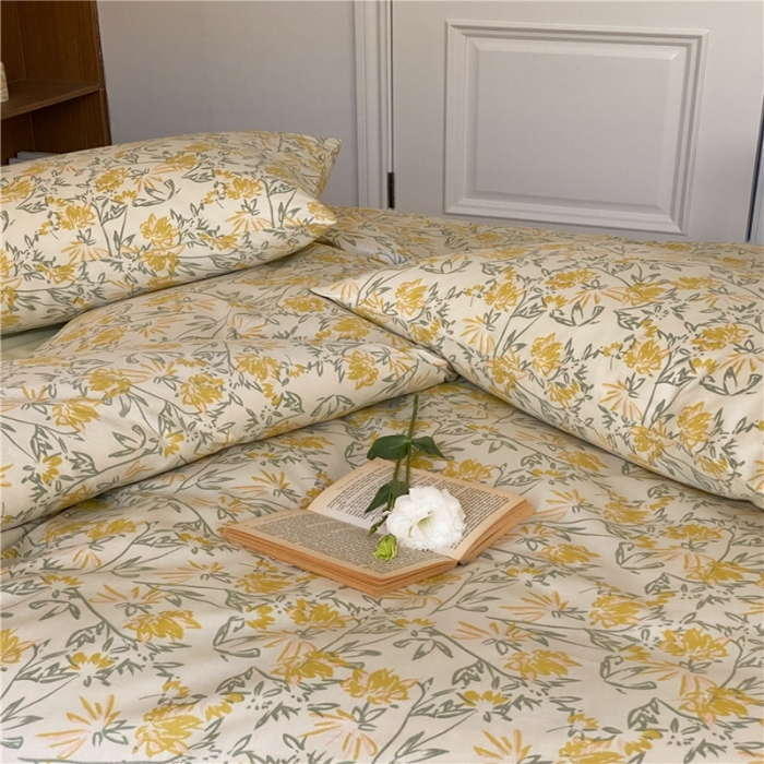 91家纺网 家纺一手货源 找家纺 棉眠 2022新款40支纯棉四件套复古花园 向往烟火