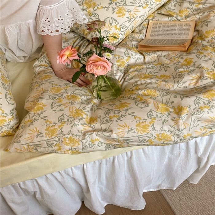 91家纺网 家纺一手货源 找家纺 棉眠 2022新款40支纯棉四件套复古花园 向往烟火