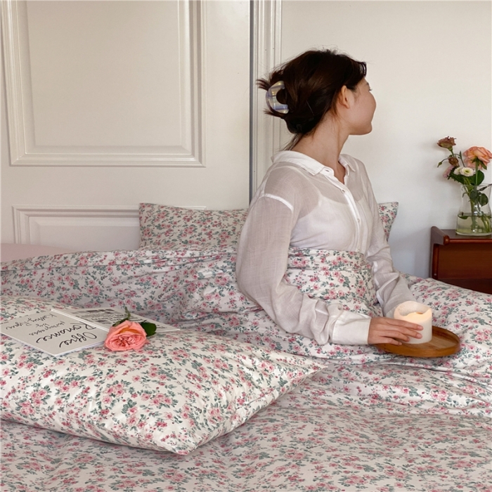 91家纺网 家纺一手货源 找家纺 棉眠 2022新款40支纯棉四件套复古花园 小盼