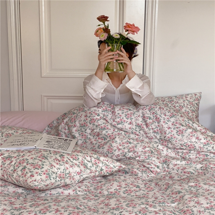 91家纺网 家纺一手货源 找家纺 棉眠 2022新款40支纯棉四件套复古花园 小盼