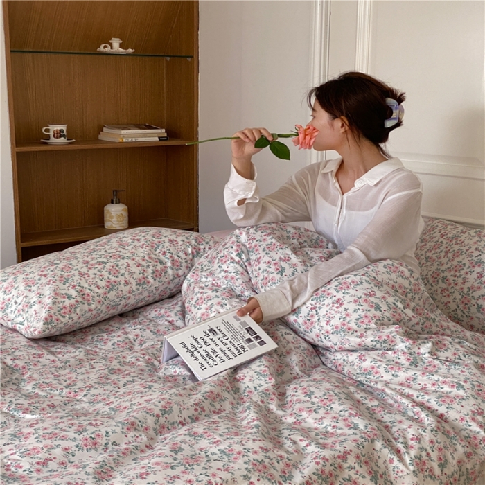 91家纺网 家纺一手货源 找家纺 棉眠 2022新款40支纯棉四件套复古花园 小盼