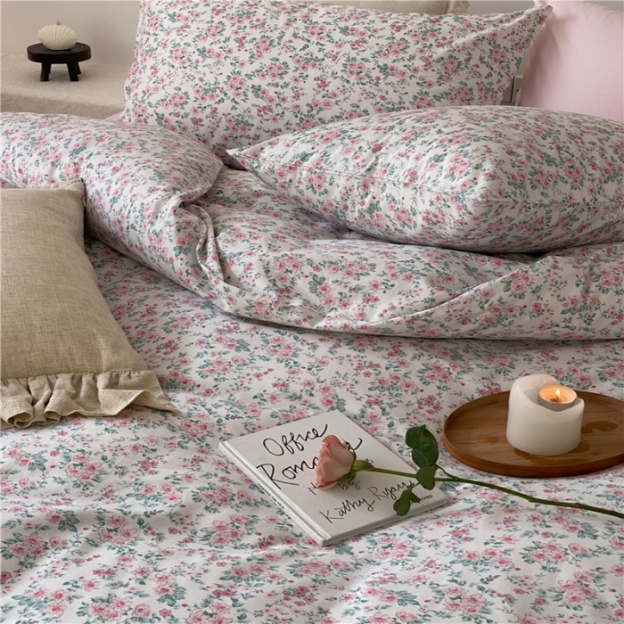 91家纺网 家纺一手货源 找家纺 棉眠 2022新款40支纯棉四件套复古花园 小盼