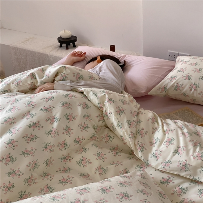 91家纺网 家纺一手货源 找家纺 棉眠 2022新款40支纯棉四件套复古花园 伊思玫