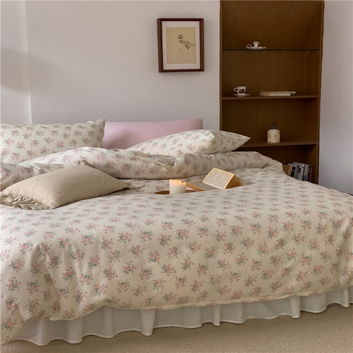 91家纺网 家纺一手货源 找家纺 棉眠 2022新款40支纯棉四件套复古花园 伊思玫