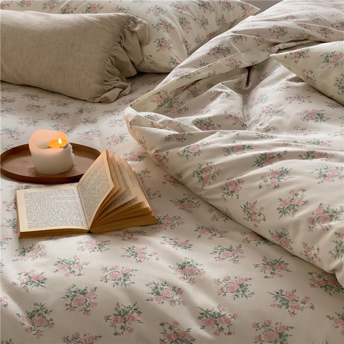 91家纺网 家纺一手货源 找家纺 棉眠 2022新款40支纯棉四件套复古花园 伊思玫