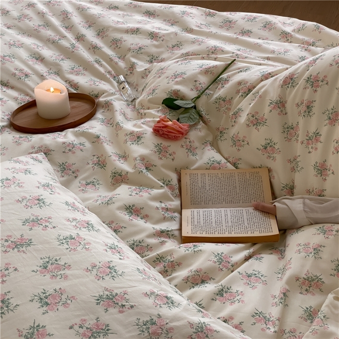 91家纺网 家纺一手货源 找家纺 棉眠 2022新款40支纯棉四件套复古花园 伊思玫