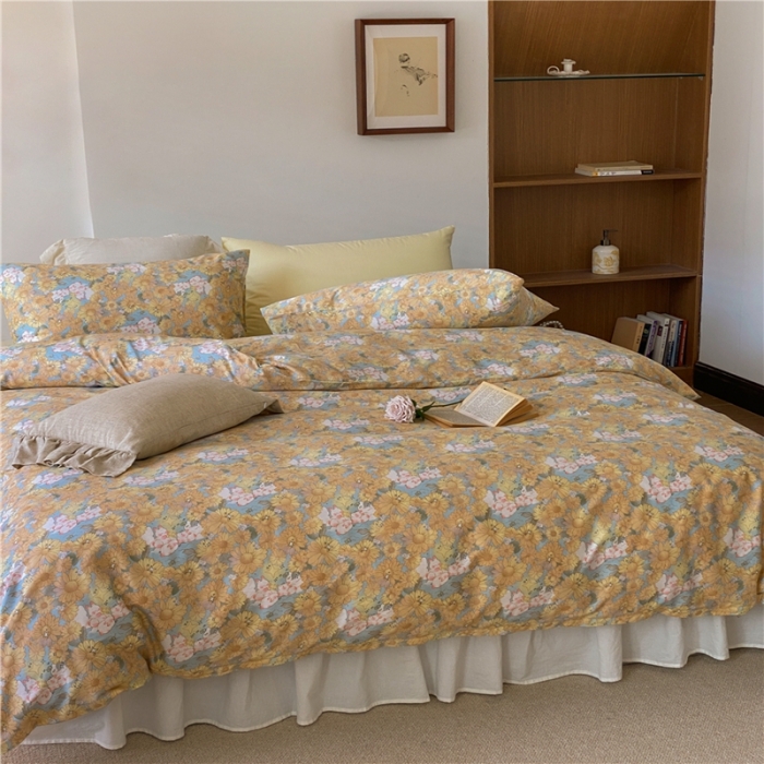 91家纺网 家纺一手货源 找家纺 棉眠 2022新款40支纯棉四件套复古花园 月华