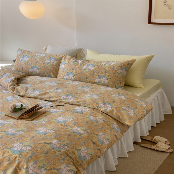 91家纺网 家纺一手货源 找家纺 棉眠 2022新款40支纯棉四件套复古花园 月华