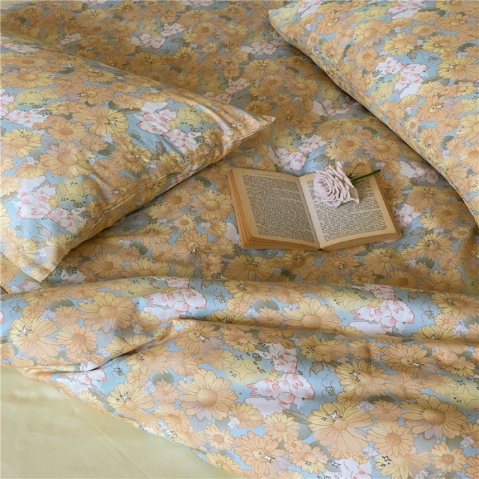 91家纺网 家纺一手货源 找家纺 棉眠 2022新款40支纯棉四件套复古花园 月华