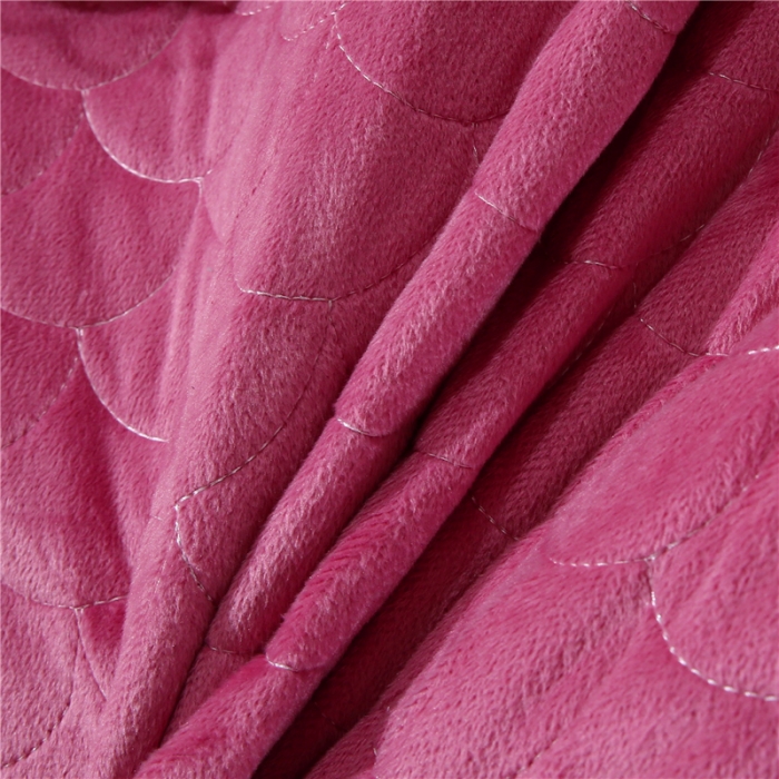 91家纺网 家纺一手货源 找家纺 青竹苑2022款水晶绒全绗缝床裙被套四件套加厚保暖被罩床罩 豆沙色