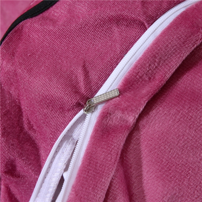 91家纺网 家纺一手货源 找家纺 青竹苑2022款水晶绒全绗缝床裙被套四件套加厚保暖被罩床罩 豆沙色