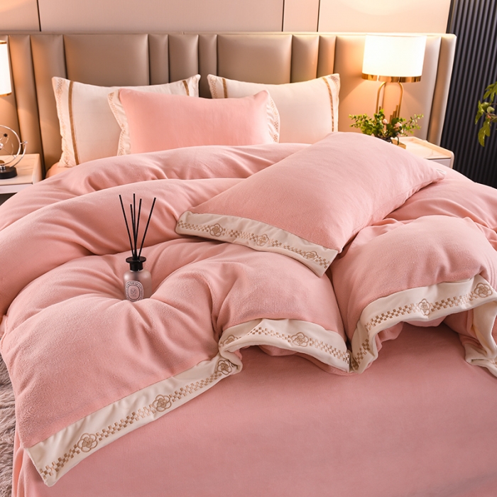 91家纺网 家纺一手货源 找家纺 （总）绒世界 2024新款牛奶绒香斐系列四件套