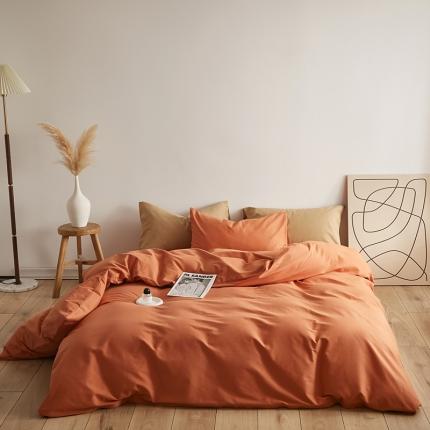 91家纺网 家纺一手货源 找家纺 （总）寝柔 2022秋冬新品纯色32*21纯色全棉磨毛四件套