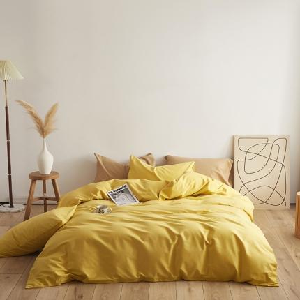 91家纺网 家纺一手货源 找家纺 （总）寝柔 2022秋冬新品纯色32*21纯色全棉磨毛四件套