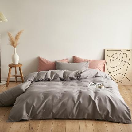 91家纺网 家纺一手货源 找家纺 寝柔 2022秋冬新品纯色32*21纯色全棉磨毛单被套 绅士灰