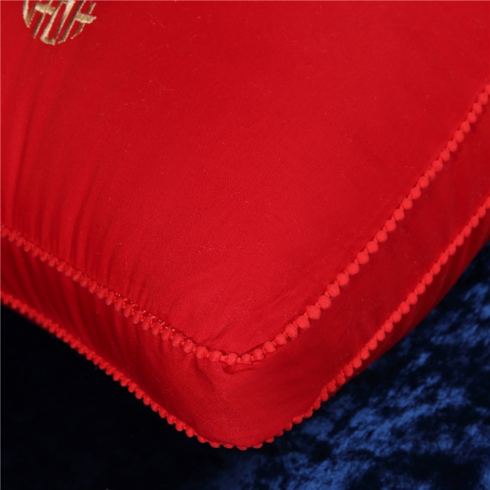 91家纺网 家纺一手货源 找家纺 总 天意美枕芯 2022新款全棉刺绣大红婚庆立体花式枕芯枕头