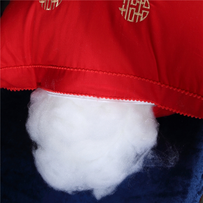 91家纺网 家纺一手货源 找家纺 天意美枕芯 2022新款全棉刺绣大红婚庆立体花式枕芯枕头 百年好合