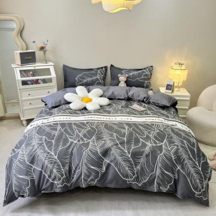 91家纺网 家纺一手货源 找家纺 宏源 2022新款芦荟棉亲肤印花四件套10月新花型 曼尼