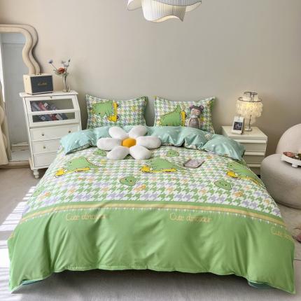 宏源 2022新款芦荟棉亲肤印花四件套10月新花型 奇幻恐龙