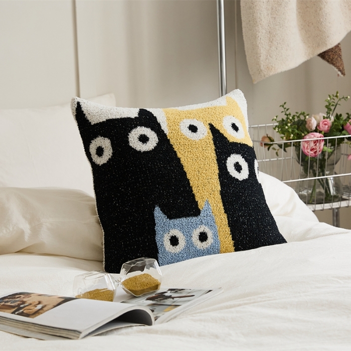 91家纺网 家纺一手货源 找家纺 暖绵绵 新款半边绒毛毯-弯月猫系列 弯月猫-猫咪兄弟